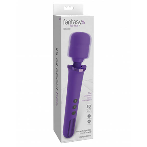 Fantasy For Her Rechargeable Power Wand - Purple USB Rechargeable Massager Wand