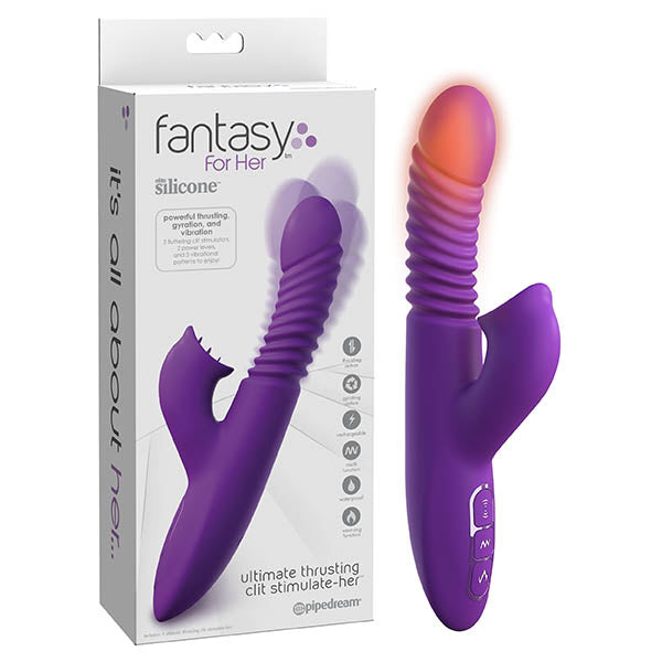 Fantasy For Her Ultimate Thrusting Clit Stimulate-Her - Purple USB Rechargeable Thrusting Rabbit Vibrator Product View