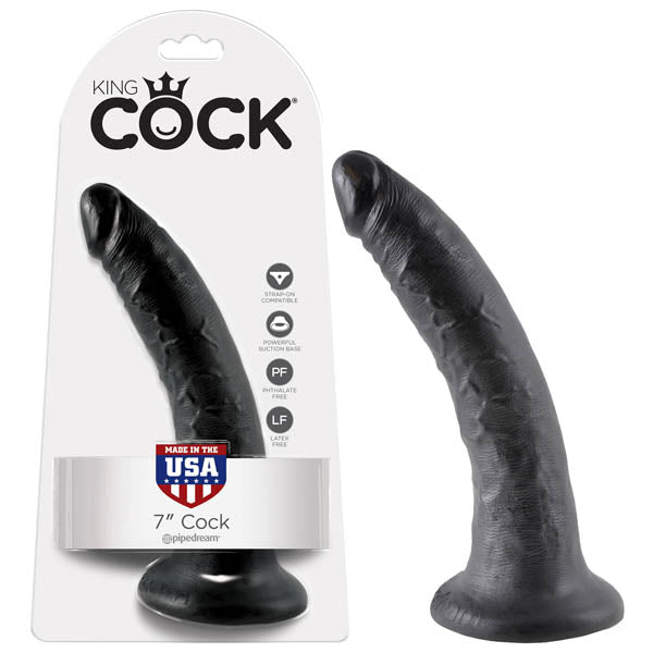 King Cock 7'' Cock - Black 17.8 cm (7'') Dong