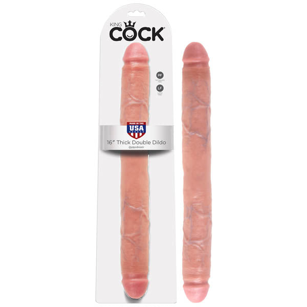 King Cock 16'' Thick Double Dildo - Flesh 40 cm Double Dong