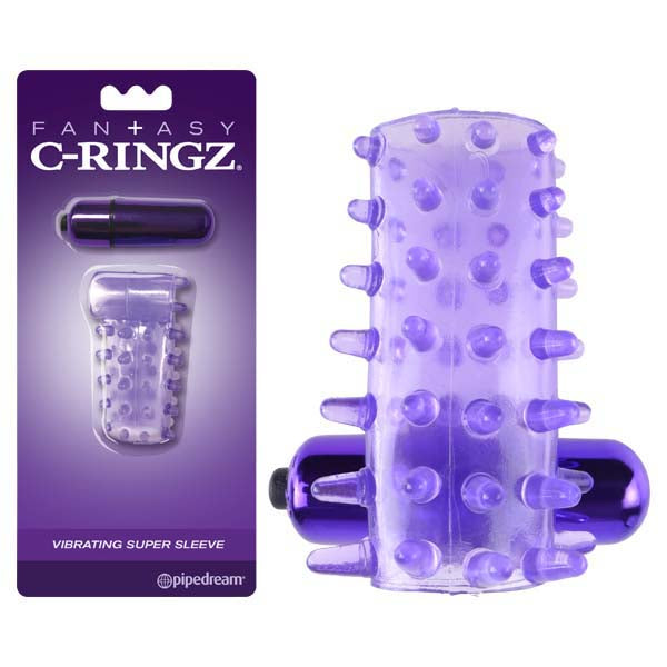 Fantasy C-Ringz Vibrating Super Sleeve - Purple Vibrating Penis Sleeve