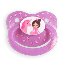 Load image into Gallery viewer, Rearz Princess Pink Pacifier and Clip 2 Pack Unicorn Front
