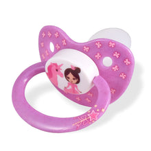 Load image into Gallery viewer, Rearz Princess Pink Pacifier and Clip 2 Pack Unicorn Side
