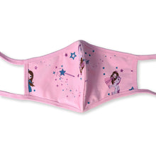 Load image into Gallery viewer, Princess Pink Washable Mask With Ties - 2 Pack Unfolded
