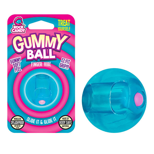Rock Candy Gummy Ball - Blueberry Blue Disposable Finger Stimulator
