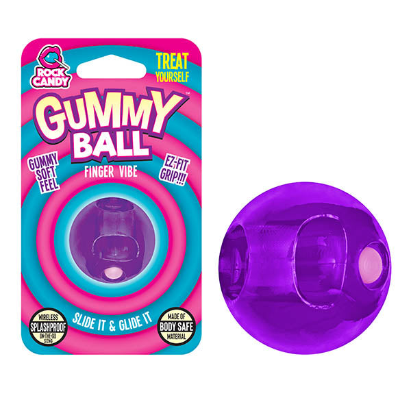 Rock Candy Gummy Ball - Jelly Bean Purple Disposable Finger Stimulator