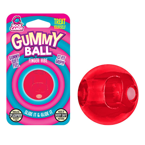 Rock Candy Gummy Ball - Cinnamon Red Disposable Finger Stimulator