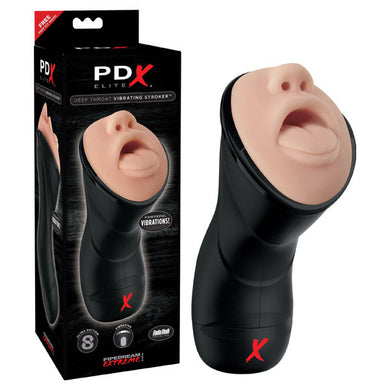 PDX Elite Deep Throat Vibrating Stroker Flesh Vibrating Mouth Stroker Product Image