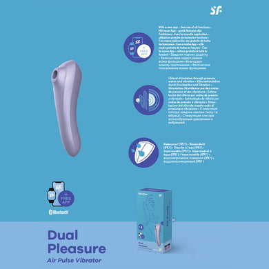 Satisfyer Dual Pleasure - App Controlled Touch-Free USB Rechargeable Clitoral Stimulator with Vibration Bluetooth
