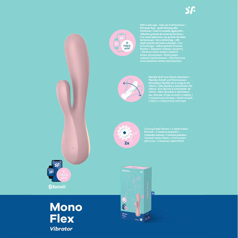 Satisfyer Mono Flex - Mauve App Controlled USB Rechargeable Rabbit Vibrator Product View