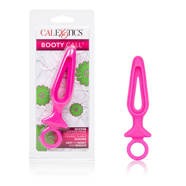 Booty Call Silicone Groove Probe - Pink 10.25 cm Butt Plug with Ring Pull