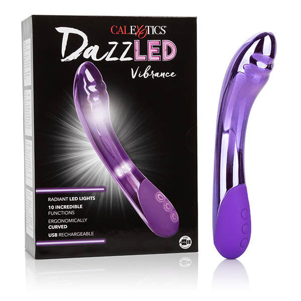 DazzLED Vibrance - Purple 14 cm (5.5'') USB Rechargeable Vibrator with Lights