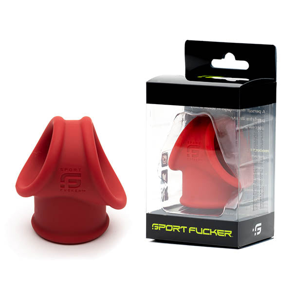 Sport Fucker Cock Tube - Red Cock & Ball Harness Ring