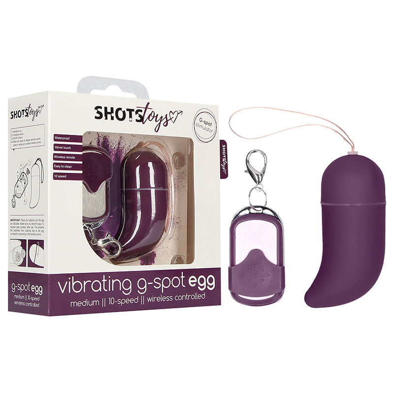 Shots Vibrating G-Spot Egg - Purple Medium Remote Control Egg