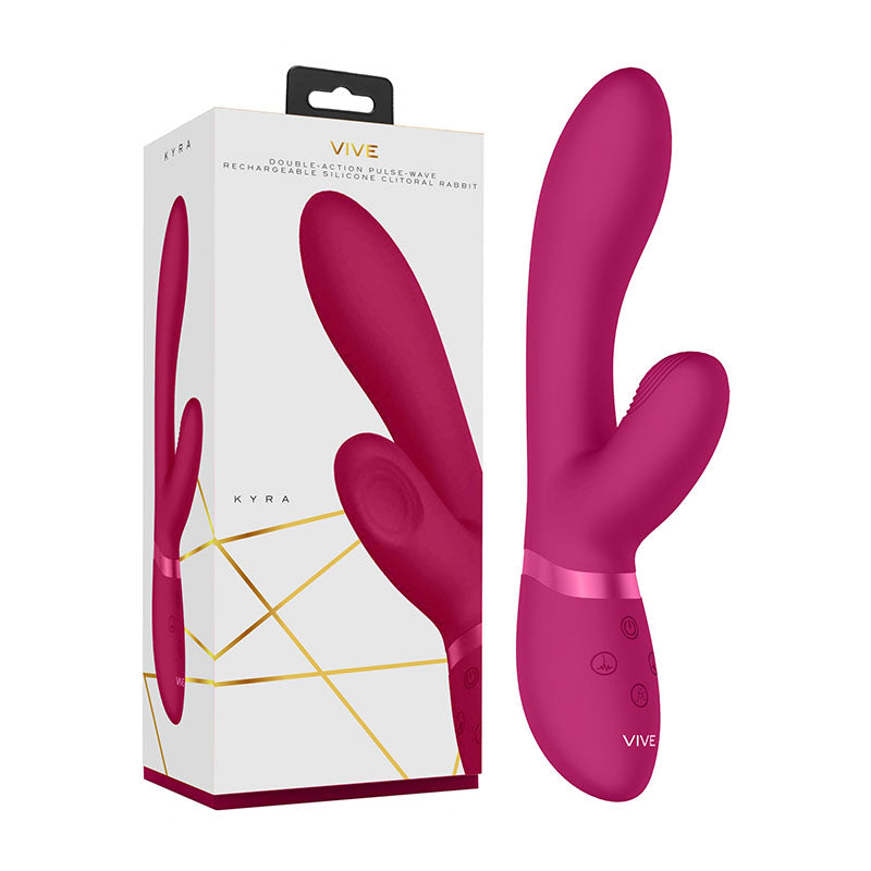 Vive Kyra - Pink 21.3 cm USB Rechargeable Rabbit Vibrator with Pulsing Tip
