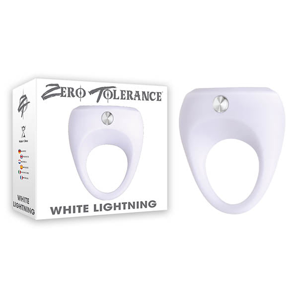 Zero Tolerance White Lightning - White Vibrating Cock Ring