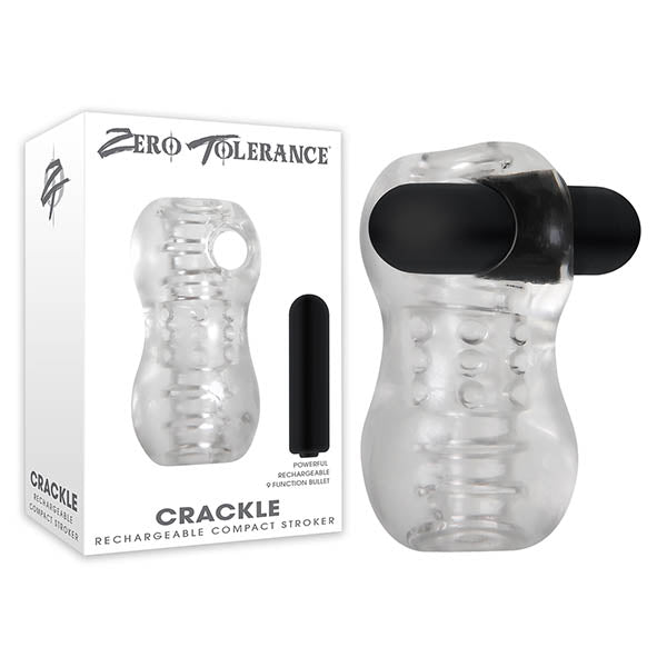 Zero Tolerance Crackle - Clear Mini Stroker with USB Rechargeable Bullet