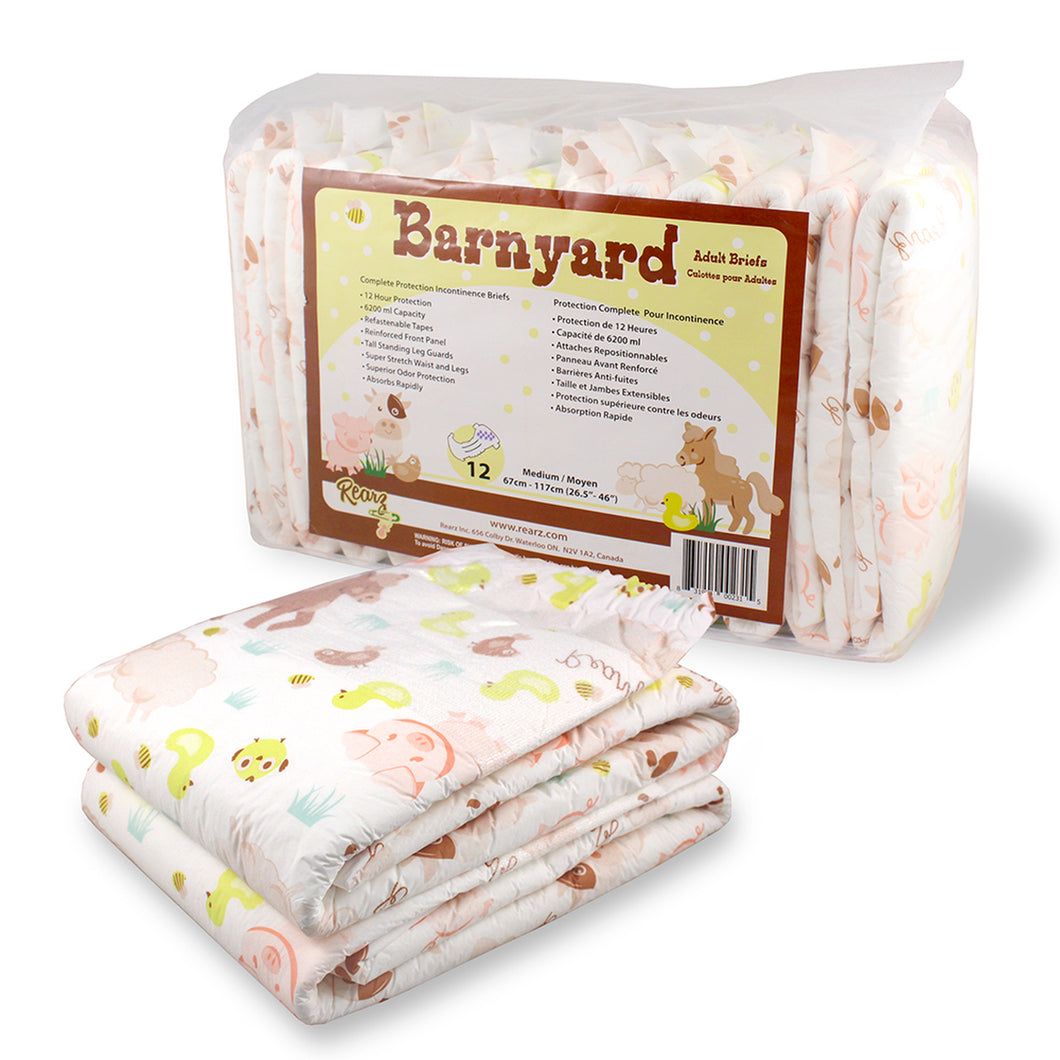 Rearz Barnyard Adult Diapers - 12 Pack