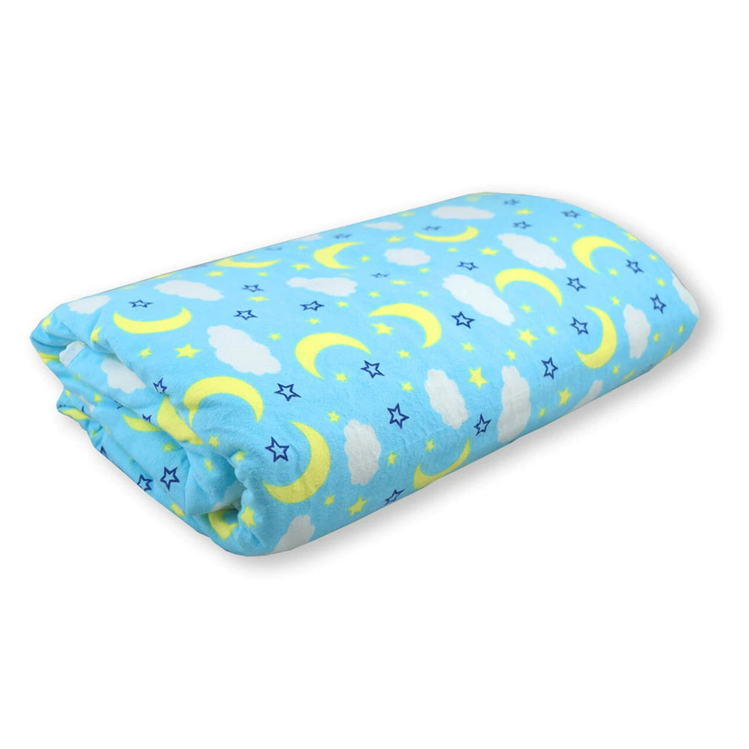 ABDL Jumbo Heavy Duty Overnight Bed Pad - Blue Clouds Folded