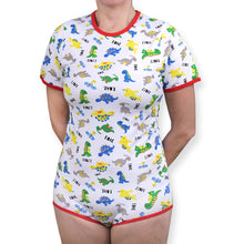 Load image into Gallery viewer, Rearz Dinosaur Onesie Snapsuit ABDL Front View
