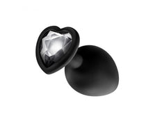 Load image into Gallery viewer, Temptasia Bling Plug - Small - Black 7.6 cm (3&#39;&#39;) Small Butt Plug with Heart Jewel
