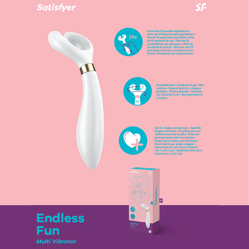Satisfyer Endless Fun - White 23.5 cm USB Rechargeable Stimulator