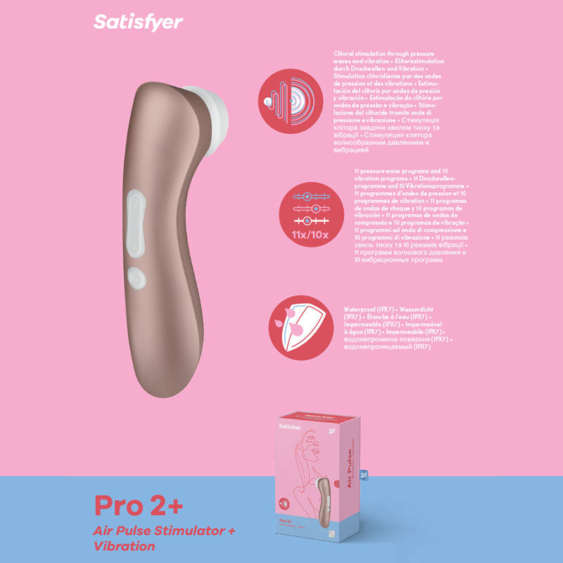Satisfyer Pro 2+ - Touch-Free USB-Rechargeable Clitoral Stimulator with Vibration Product View
