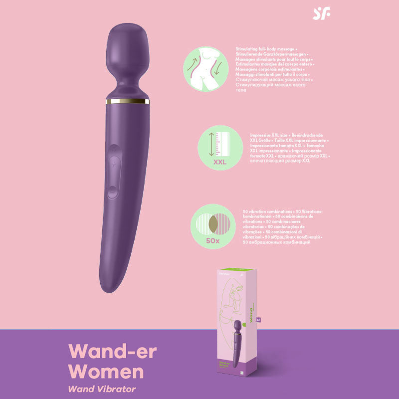 Satisfyer Wand-er Woman - Purple USB Rechargeable Massager Wand