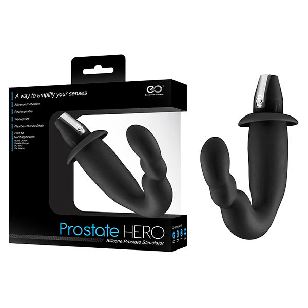 Prostate Hero - Black 16.5 cm (6.5'') USB Rechargeable Prostate Massager