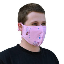 Load image into Gallery viewer, Princess Pink Washable Mask With Ties - 2 Pack Male Wearer
