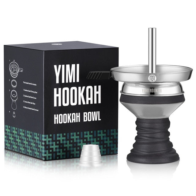 Yimi Hookah Premium Stone Shisha Head With Charcoal Holder Pipe Screen