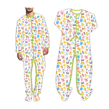Load image into Gallery viewer, Bunny Pacifier Printed Footed Adult Onesie
