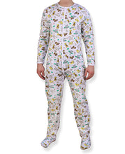 Load image into Gallery viewer, ABDL Rearz Safari Adult Footed Jammies Man Dressed in Jammies
